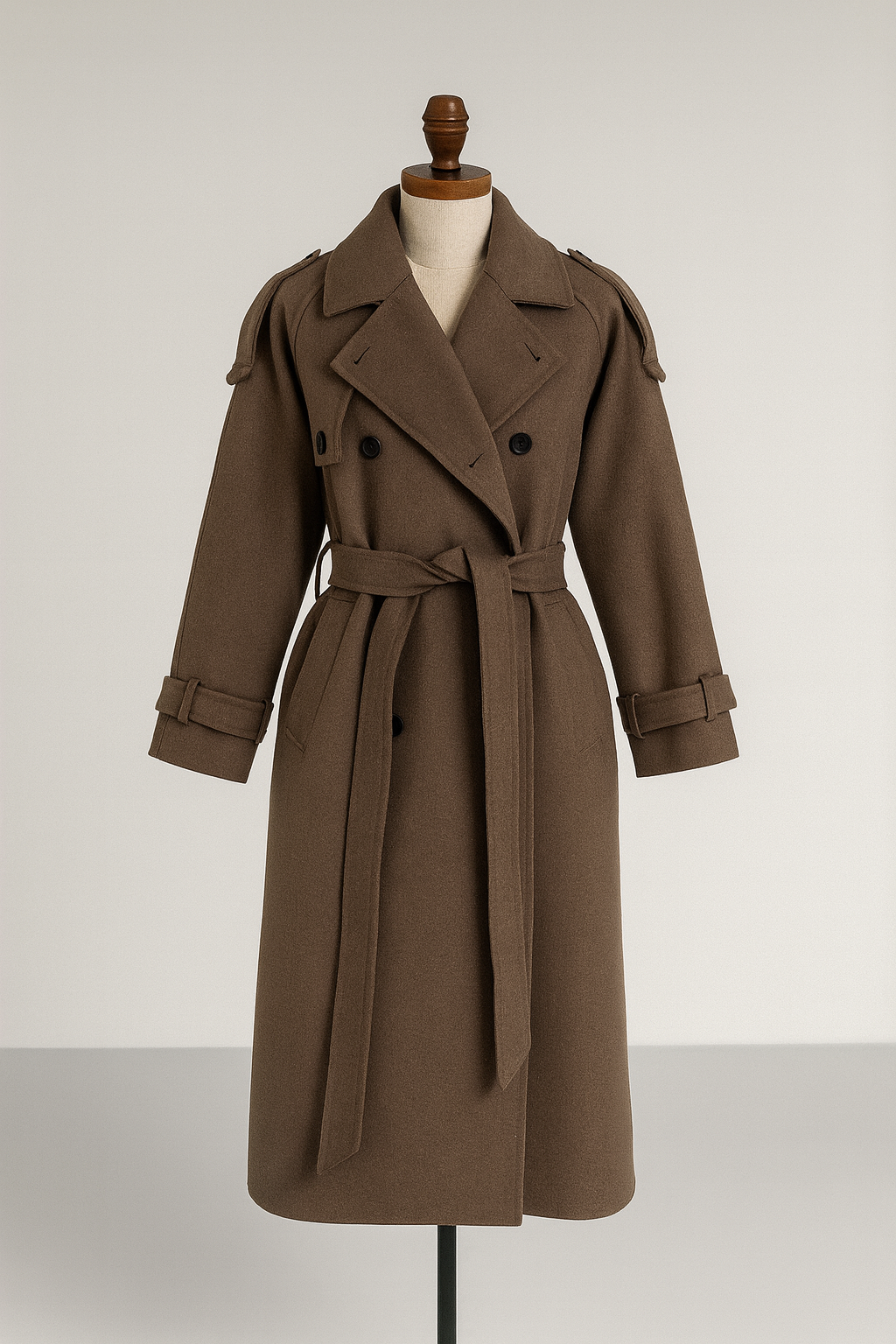 Nurozis | Belted Wool Trench Coat