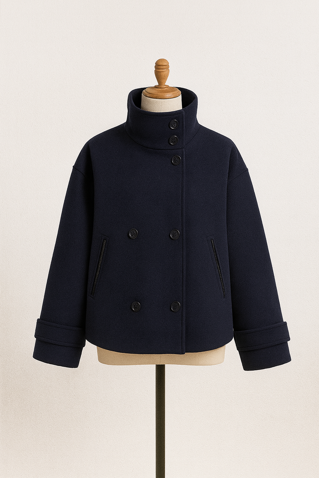 Nurozis | Elegant Short Coat with Double-Breasted Closure
